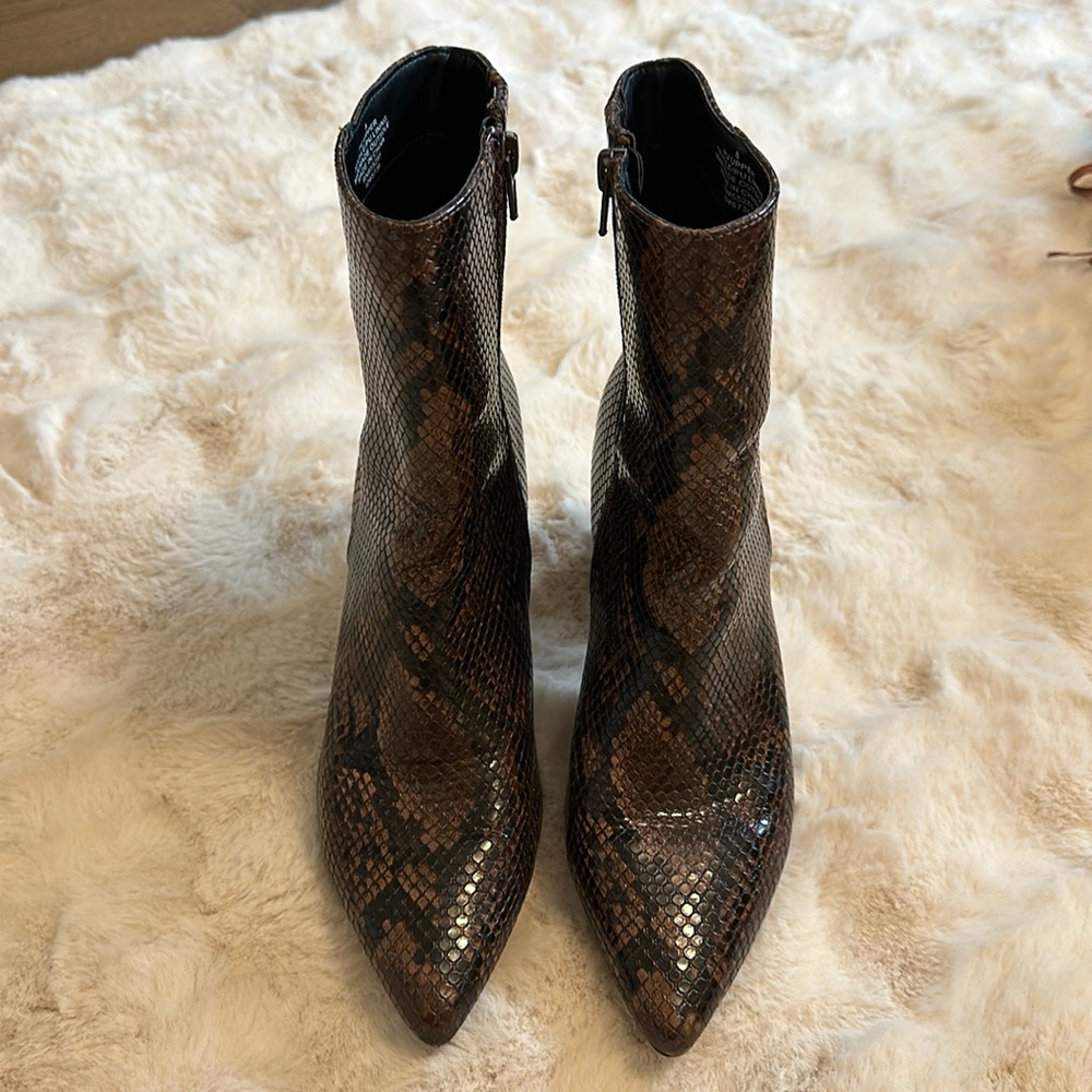 Express Snake Skin Print Booties - image 2